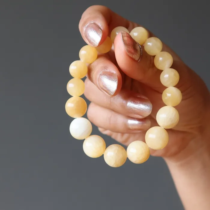 Bracelets Yellow Calcite Bracelet Sunshine Happiness Crystal Satin Crystals