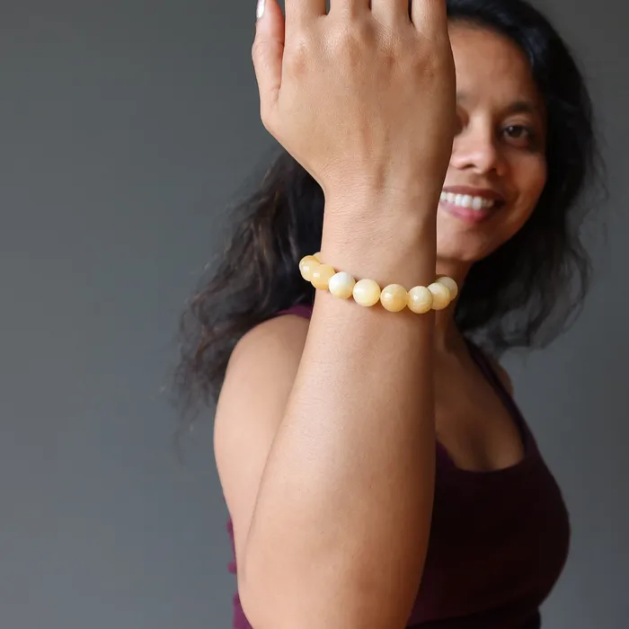 Bracelets Yellow Calcite Bracelet Sunshine Happiness Crystal Satin Crystals