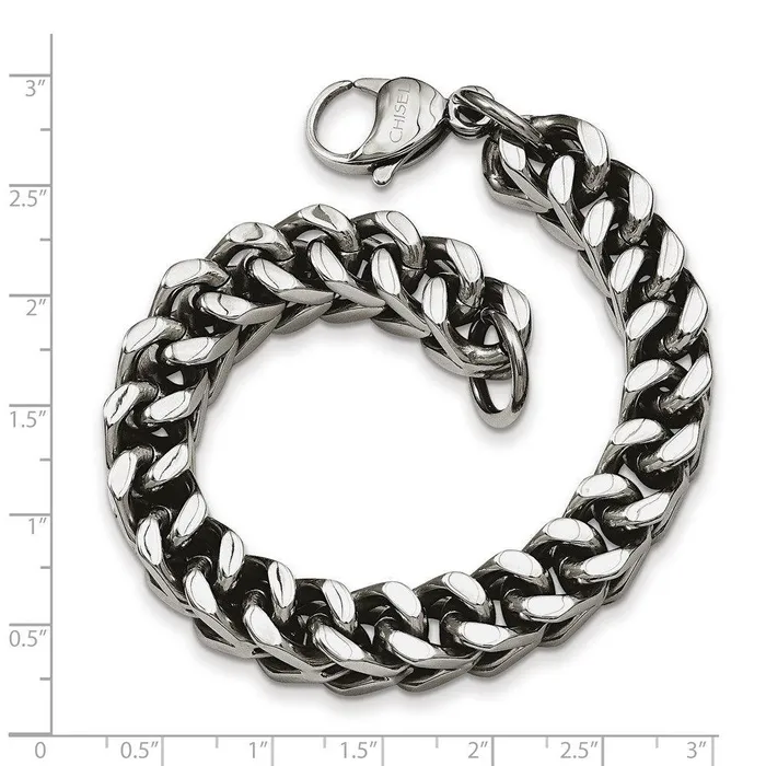 Chisel Bracelets Stainless Steel Heavy Wheat 95in Bracelet