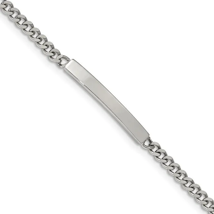 Chisel Bracelets Stainless Steel Polished Flat Curb Chain 85in ID Bracelet Chisel Bracelets Stainless Steel Polished Flat Curb Chain 85in ID Bracelet