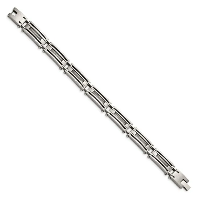 Chisel Bracelets Stainless Steel Wire Brushed Polished 9in Bracelet Chisel Bracelets Stainless Steel Wire Brushed Polished 9in Bracelet