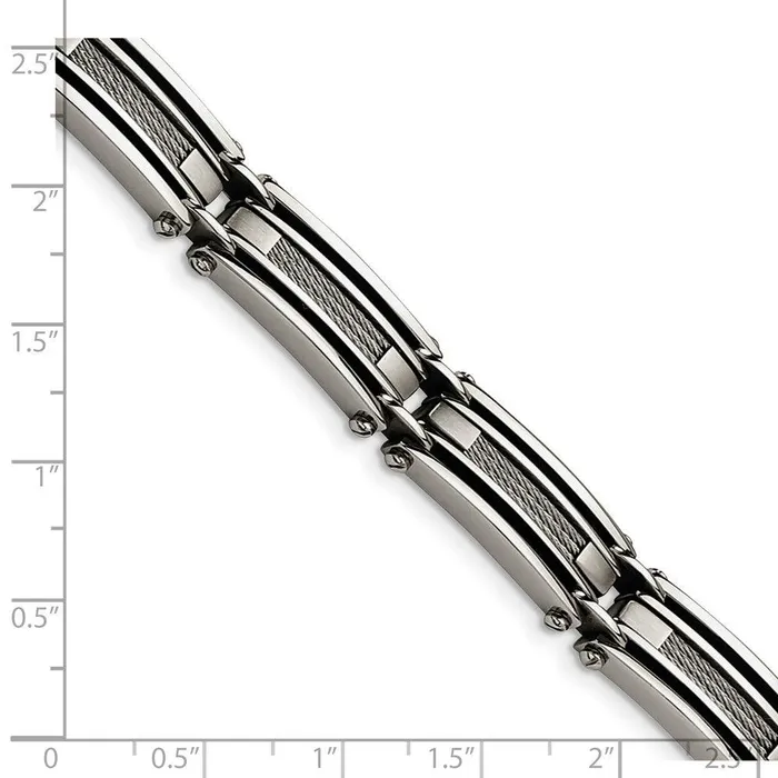 Chisel Bracelets Stainless Steel Wire Brushed Polished 9in Bracelet Chisel Bracelets Stainless Steel Wire Brushed Polished 9in Bracelet