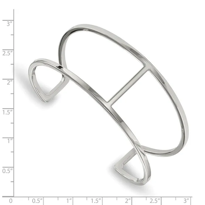 Chisel Stainless Steel Polished Cuff Bangle Bracelets
