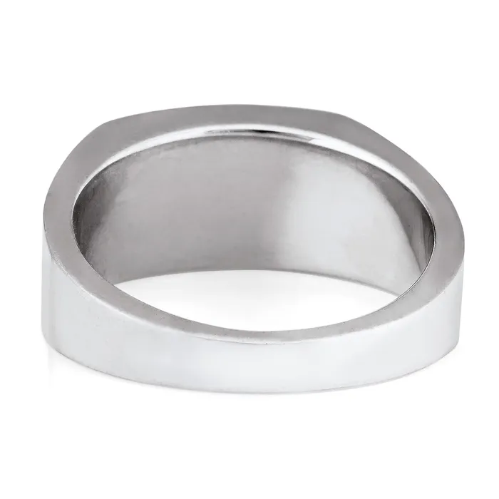 closebymejewelry Rings Detailed Rectangle Setting Cremation Ring in 14K White Gold