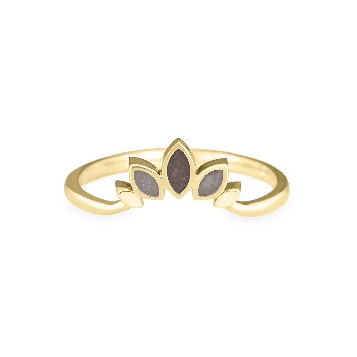 closebymejewelry Rings Lotus Cremation Ring in 14K Yellow Gold