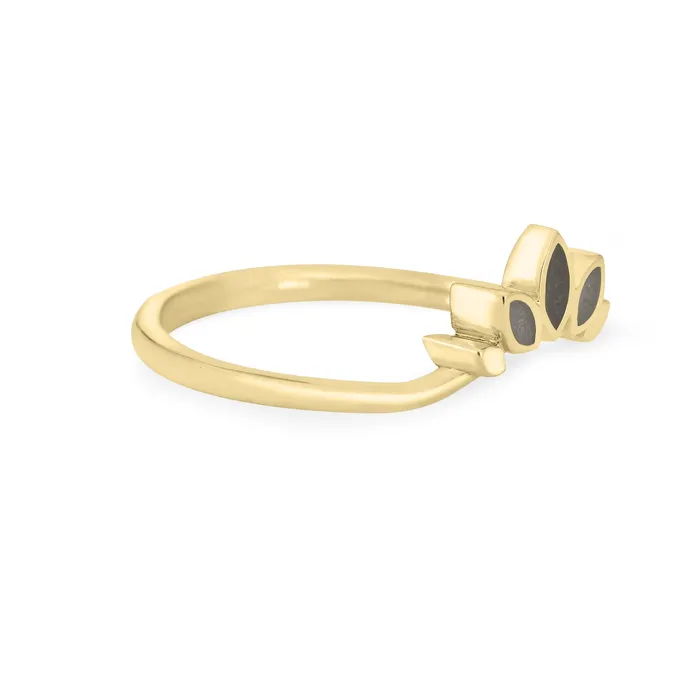 closebymejewelry Rings Lotus Cremation Ring in 14K Yellow Gold