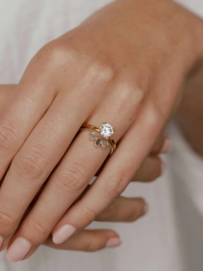 closebymejewelry Rings Lotus Cremation Ring in 14K Yellow Gold