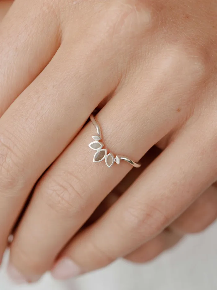 closebymejewelry Rings Lotus Cremation Ring in 14K Yellow Gold