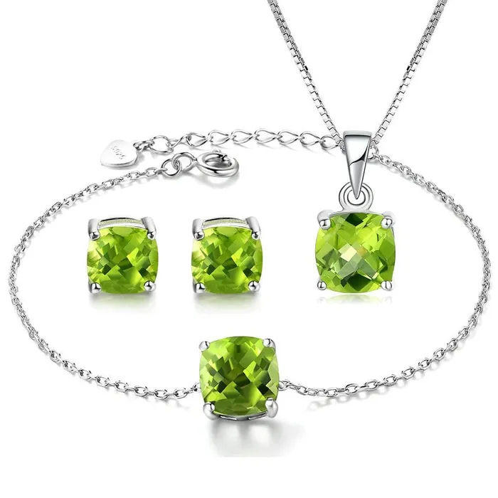Divine Inspiration Styles Bracelets MBY Womens Fine Fashion Genuine Peridot Gemstone 3PCS Bracelet Jewelry Set Divine Inspiration Styles Bracelets MBY Womens Fine Fashion Genuine Peridot Gemstone 3PCS Bracelet Jewelry Set
