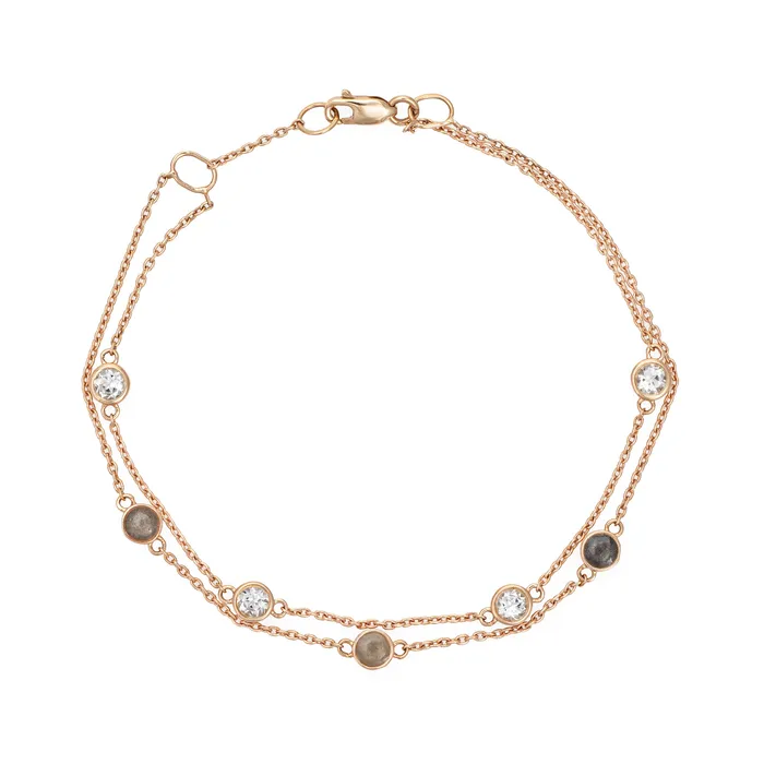 Double Strand Cremation Bracelet in 14K Rose Gold closebymejewelry Bracelets