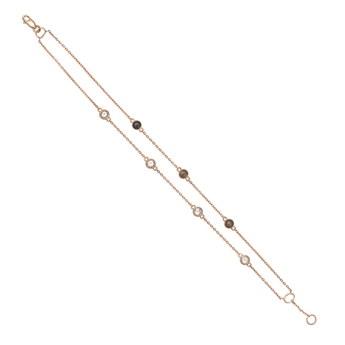 Double Strand Cremation Bracelet in 14K Rose Gold closebymejewelry Bracelets