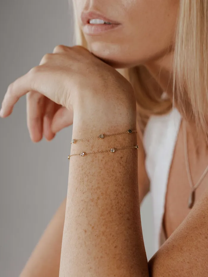 Double Strand Cremation Bracelet in 14K Rose Gold closebymejewelry Bracelets