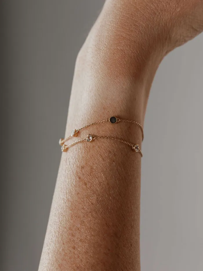 Double Strand Cremation Bracelet in 14K Rose Gold closebymejewelry Bracelets