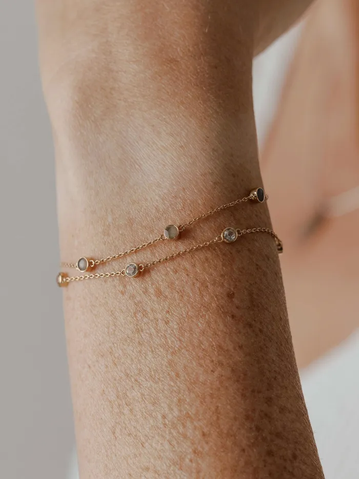 Double Strand Cremation Bracelet in 14K Rose Gold closebymejewelry Bracelets