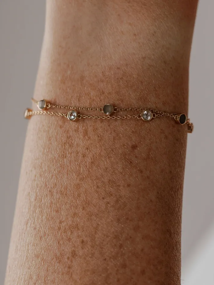 Double Strand Cremation Bracelet in 14K Rose Gold closebymejewelry Bracelets
