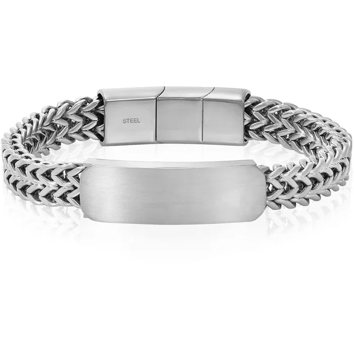 Invicta Mens Bracelet Silver Tone Stainless Steel Double Row Franco ID B8621 Invicta Bracelets Invicta Mens Bracelet Silver Tone Stainless Steel Double Row Franco ID B8621 Invicta Bracelets