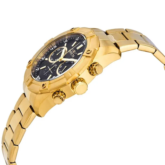 Invicta Mens Chrono Watch Specialty Black Dial Yellow Gold Bracelet 21470 Invicta Bracelets Invicta Mens Chrono Watch Specialty Black Dial Yellow Gold Bracelet 21470 Invicta Bracelets