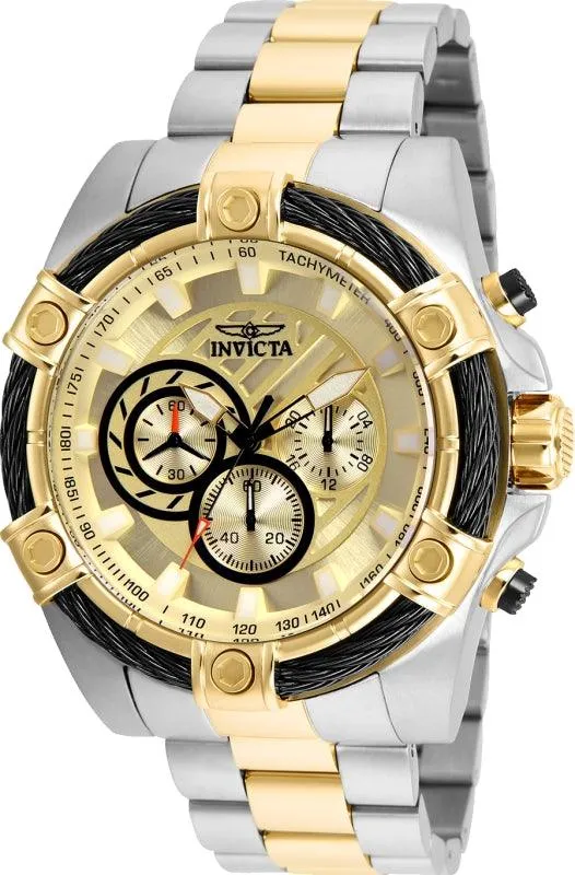 Invicta Mens Chronograph Watch Bolt Quartz Gold Dial Two Tone Bracelet 25518 Invicta Bracelets Invicta Mens Chronograph Watch Bolt Quartz Gold Dial Two Tone Bracelet 25518 Invicta Bracelets