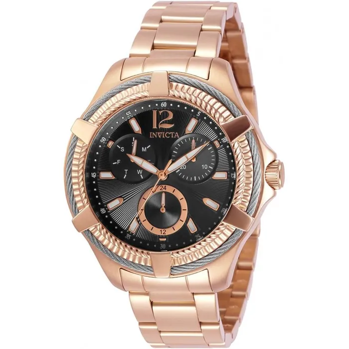 Invicta Womens Quartz Watch Bolt DayDate Gunmetal Dial Rose Gold Bracelet 30897 Invicta Bracelets Invicta Womens Quartz Watch Bolt DayDate Gunmetal Dial Rose Gold Bracelet 30897 Invicta Bracelets