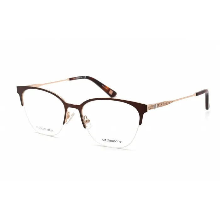 Liz Claiborne Liz Claiborne Womens Eyeglasses Clear Demo Lens Brown Gold Frame L 658 0FG4 00 PreStyled Sets