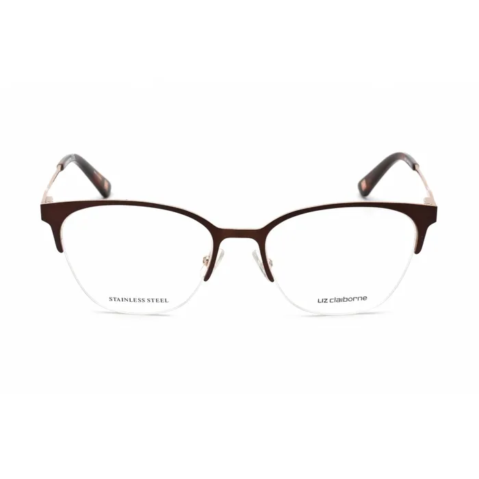 Liz Claiborne Liz Claiborne Womens Eyeglasses Clear Demo Lens Brown Gold Frame L 658 0FG4 00 PreStyled Sets