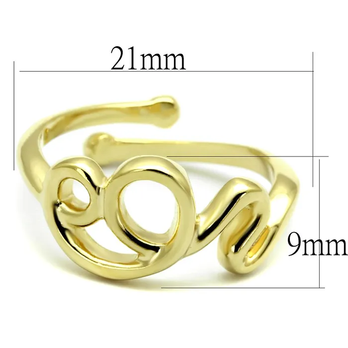 LO4002 Flash Gold Brass Ring with No Stone Alamode Rings