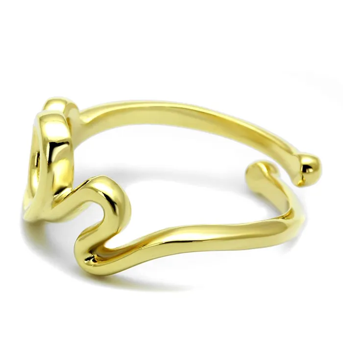 LO4002 Flash Gold Brass Ring with No Stone Alamode Rings