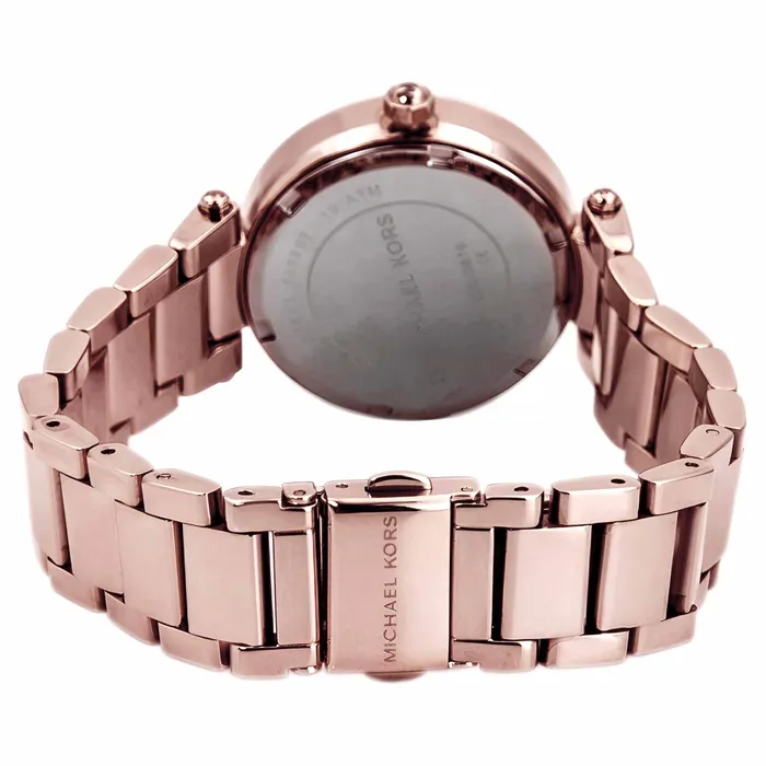 Michael Kors Michael Kors MK5616 Womens Parker Mini Rose Gold Steel Bracelet Crystal MOP Dial Day Date Watch Bracelets