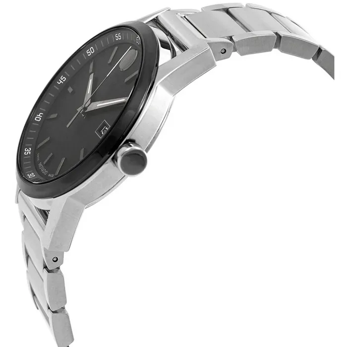Movado Mens Watch Museum Sport Black Dial Steel Bracelet Date Display 0607557 Movado Bracelets