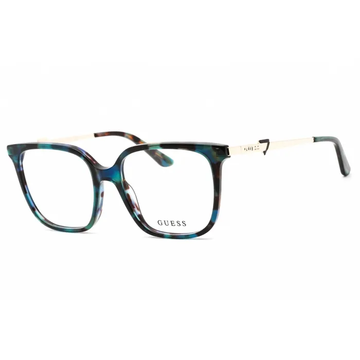 PreStyled Sets GUESS Guess Womens Eyeglasses Full Rim Square TurquoiseGold Plastic Frame GU2926 089