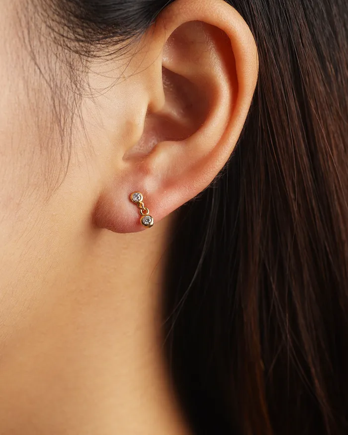 PreStyled Sets Lisette Lab Grown Diamond Gold Studs Penny Pairs PreStyled Sets Lisette Lab Grown Diamond Gold Studs Penny Pairs