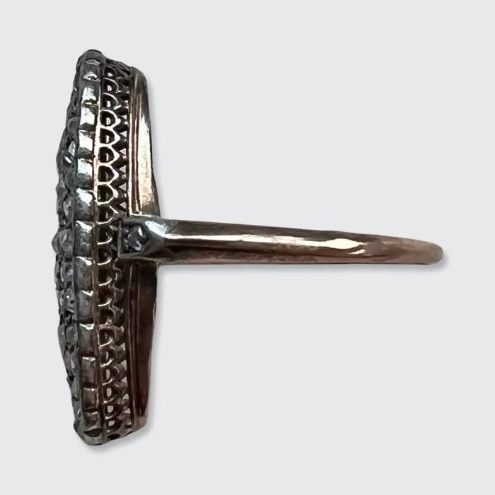 Rings 21stfinds Oval RoseCut Diamond Cluster Ring