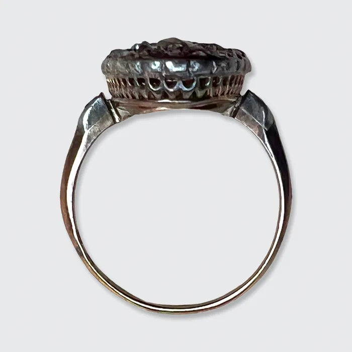 Rings 21stfinds Oval RoseCut Diamond Cluster Ring