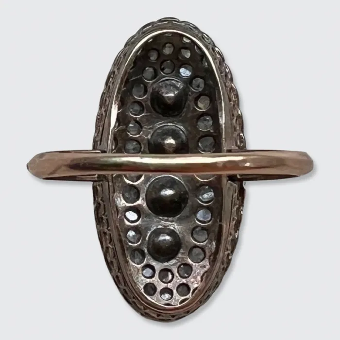 Rings 21stfinds Oval RoseCut Diamond Cluster Ring