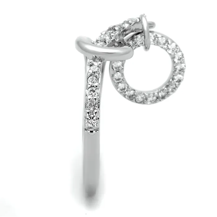 Rings Alamode 3W577 Rhodium Brass Ring with AAA Grade CZ in Clear