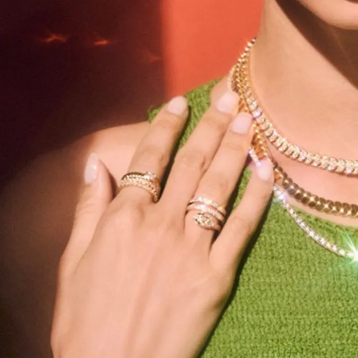 Rings anitako DIAMOND PAVE SNAKE COIL RING