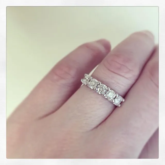 Rings deBebians 150cttw Shared Prong Round Lab Grown Diamond Five Stone Ring