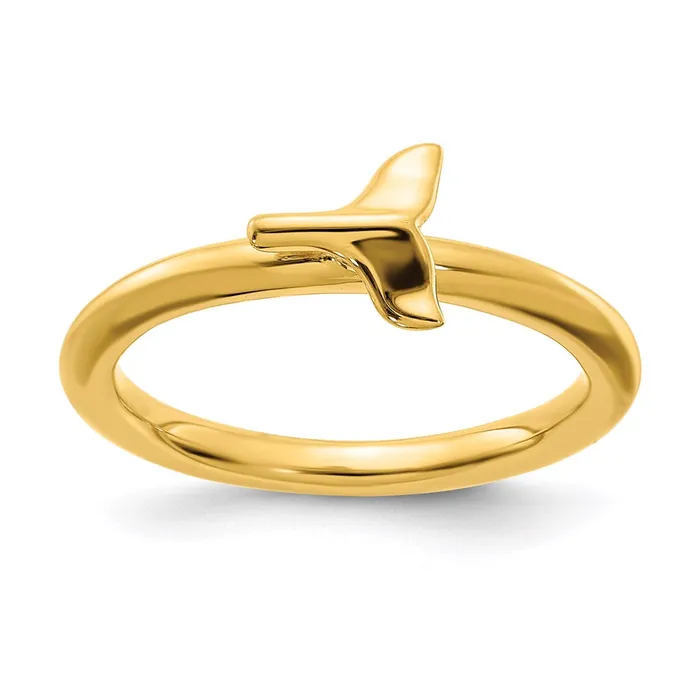 Rings Stackable Expressions Sterling Silver Stackable Expressions Goldplated Polished Whale Tail Ring QSK2040 Rings Stackable Expressions Sterling Silver Stackable Expressions Goldplated Polished Whale Tail Ring QSK2040