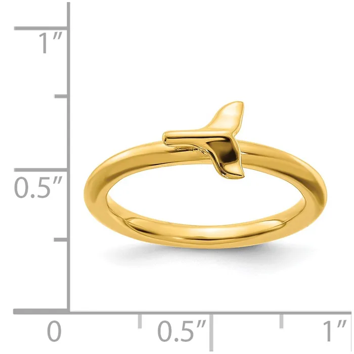 Rings Stackable Expressions Sterling Silver Stackable Expressions Goldplated Polished Whale Tail Ring QSK2040 Rings Stackable Expressions Sterling Silver Stackable Expressions Goldplated Polished Whale Tail Ring QSK2040