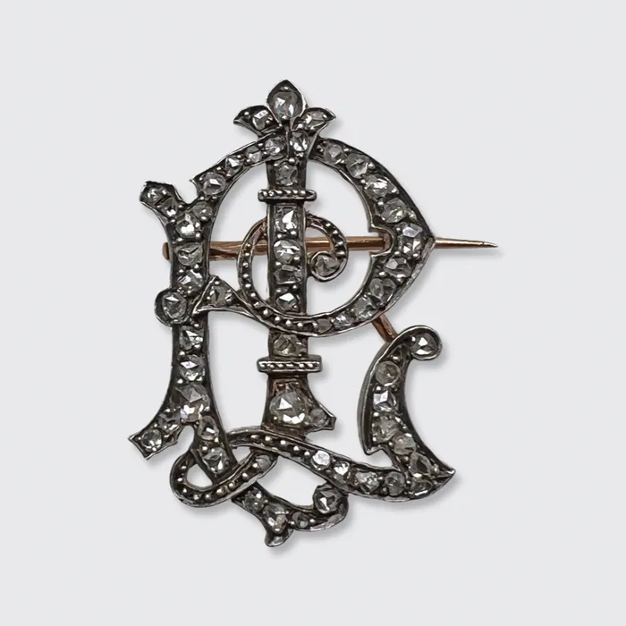 RoseCut Diamond PL Monogram Brooch 21stfinds Rings