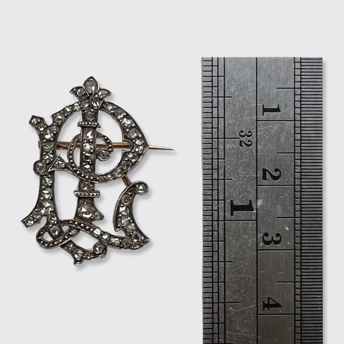 RoseCut Diamond PL Monogram Brooch 21stfinds Rings