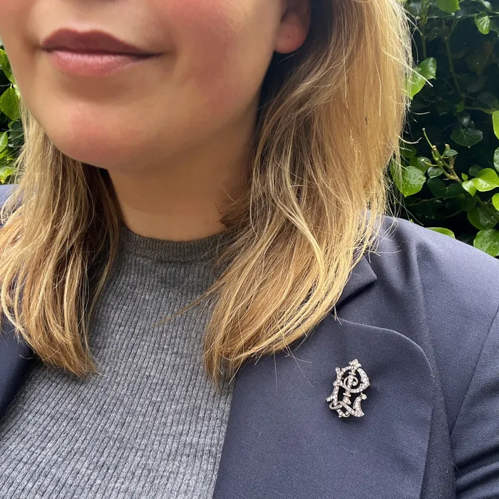 RoseCut Diamond PL Monogram Brooch 21stfinds Rings