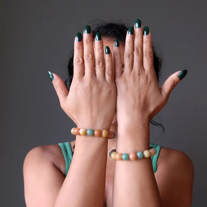 Satin Crystals Bracelets Aventurine Bracelet Happy Colors of Abundance