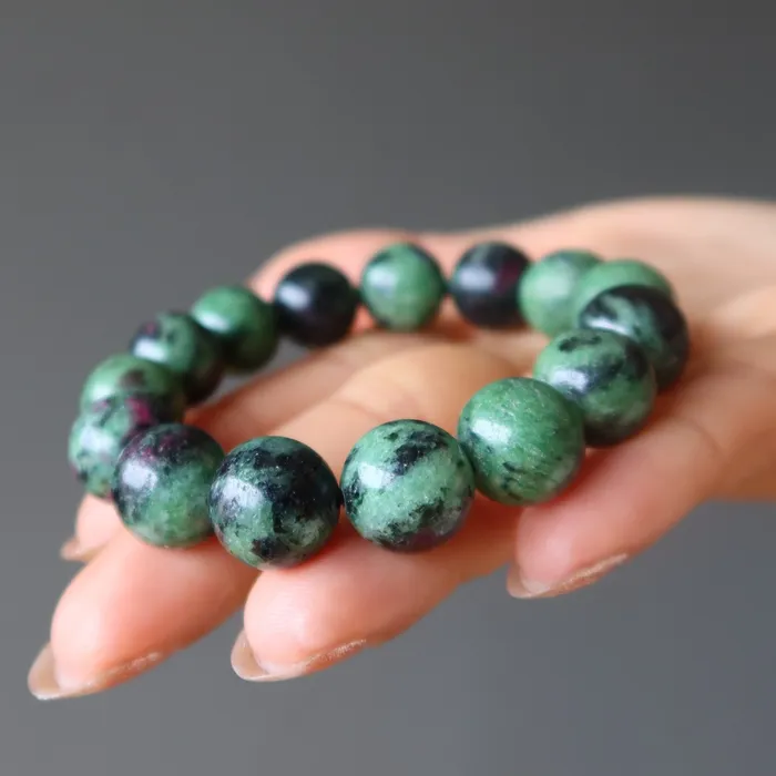 Satin Crystals Bracelets Ruby Zoisite Bracelet Enchanted Love Stones