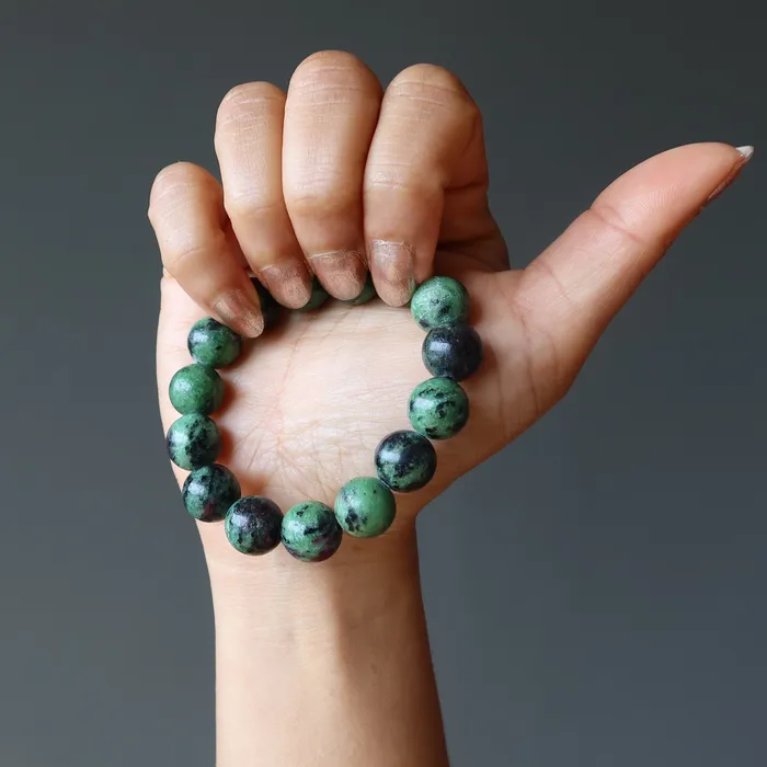 Satin Crystals Bracelets Ruby Zoisite Bracelet Enchanted Love Stones