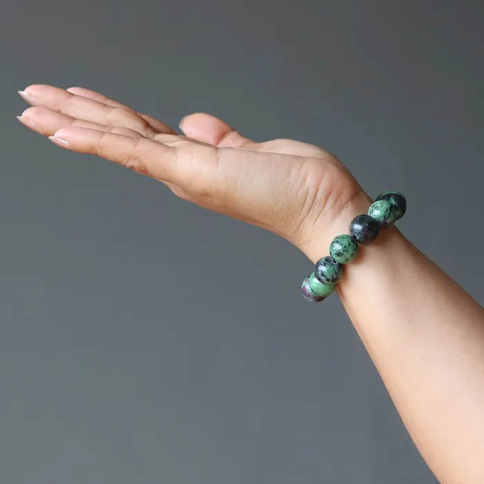 Satin Crystals Bracelets Ruby Zoisite Bracelet Enchanted Love Stones