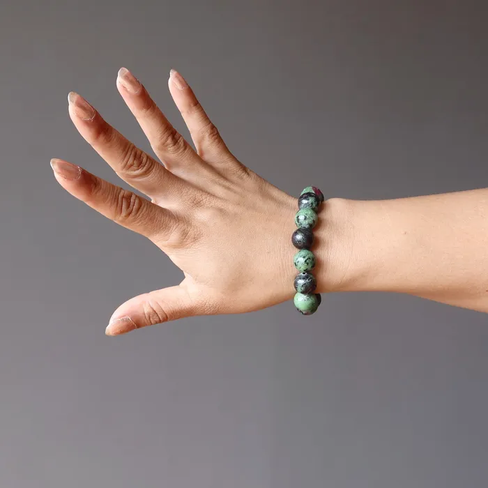 Satin Crystals Bracelets Ruby Zoisite Bracelet Enchanted Love Stones