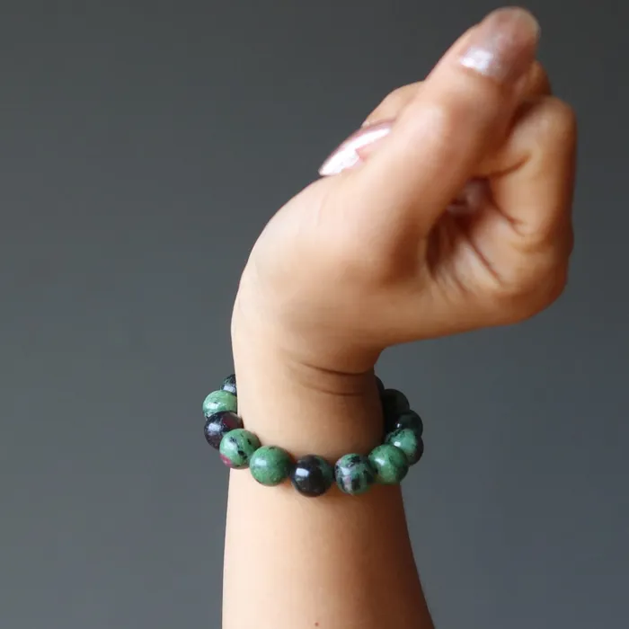 Satin Crystals Bracelets Ruby Zoisite Bracelet Enchanted Love Stones