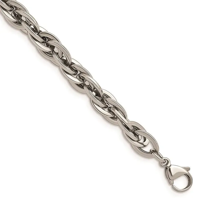 Stainless Steel Oval Links 8in Bracelet Chisel Bracelets