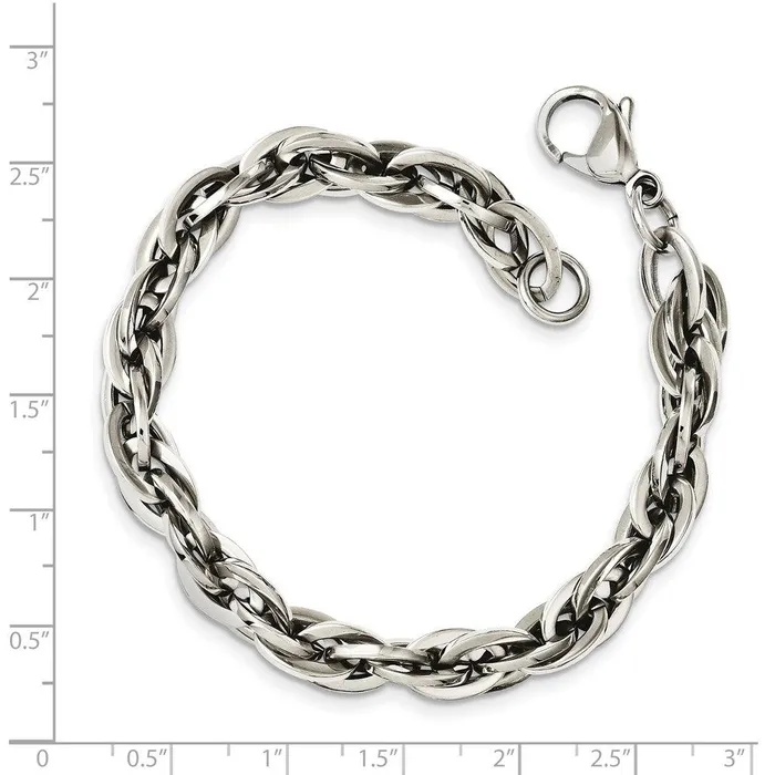 Stainless Steel Oval Links 8in Bracelet Chisel Bracelets Stainless Steel Oval Links 8in Bracelet Chisel Bracelets